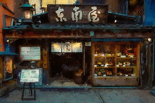 Traditional Ramen Shop 1000x666 - Oil Painting